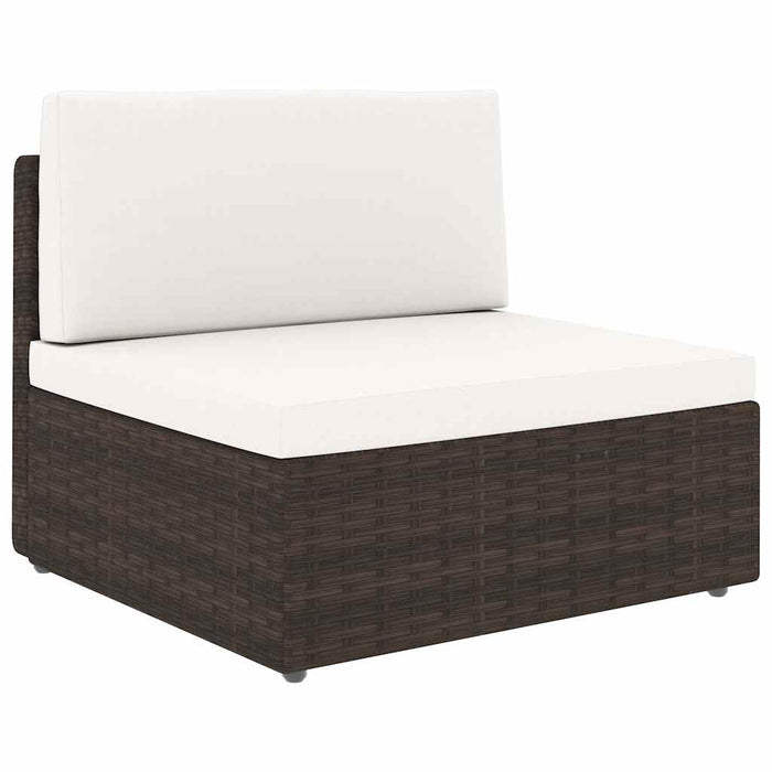 Set mobilier de grădină cu perne, 11 piese, maro, poliratan WALTI
