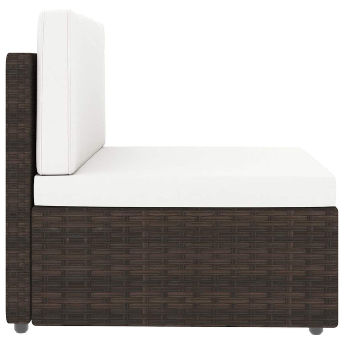 Set mobilier de grădină cu perne, 11 piese, maro, poliratan WALTI