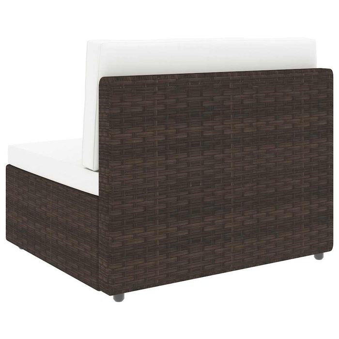 Set mobilier de grădină cu perne, 11 piese, maro, poliratan WALTI