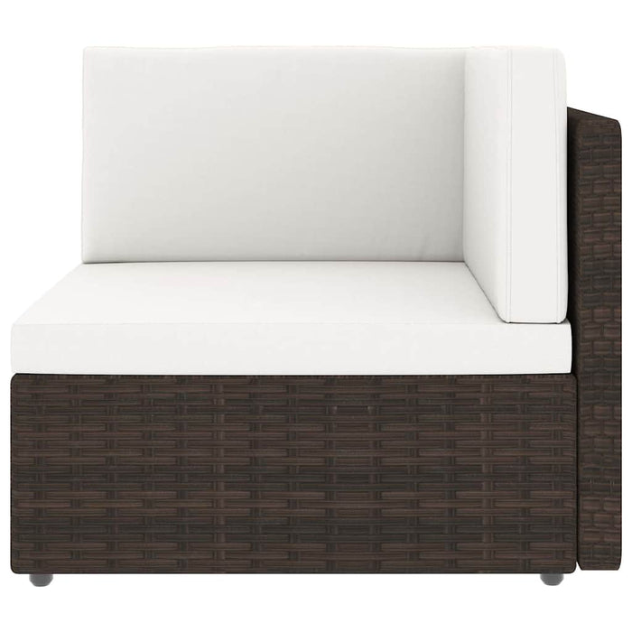 Set mobilier de grădină cu perne, 11 piese, maro, poliratan WALTI