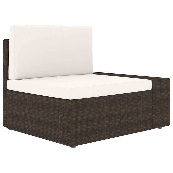 Set mobilier de grădină cu perne, 11 piese, maro, poliratan WALTI