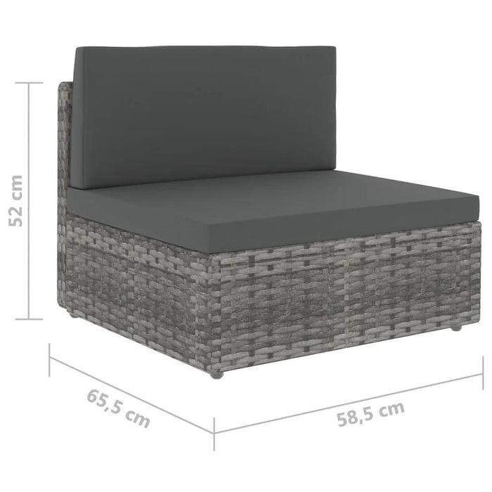Set mobilier de grădină cu perne, 6 piese, gri, poliratan - WALTI WALTI
