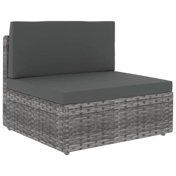 Set mobilier de grădină cu perne, 6 piese, gri, poliratan - WALTI WALTI