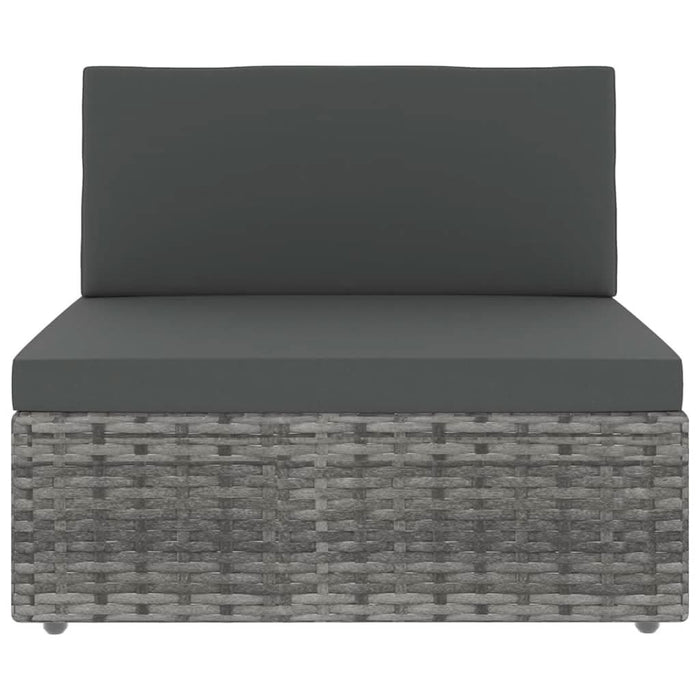 Set mobilier de grădină cu perne, 6 piese, gri, poliratan - WALTI WALTI