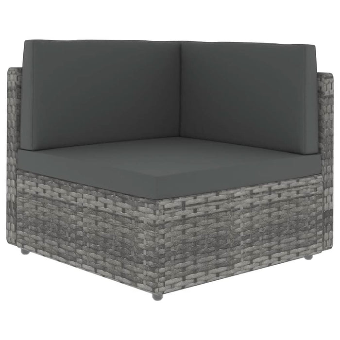 Set mobilier de grădină cu perne, 6 piese, gri, poliratan - WALTI WALTI