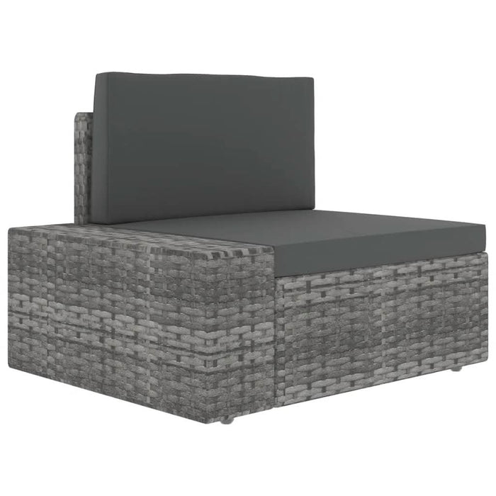 Set mobilier de grădină cu perne, 6 piese, gri, poliratan - WALTI WALTI