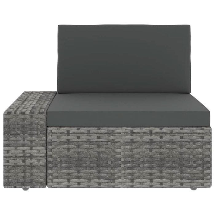 Set mobilier de grădină cu perne, 10 piese, gri, poliratan - WALTI WALTI