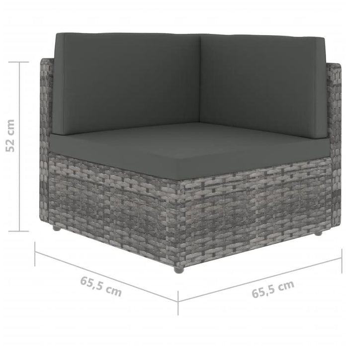 Set mobilier de grădină cu perne, 7 piese, gri, poliratan - WALTI WALTI