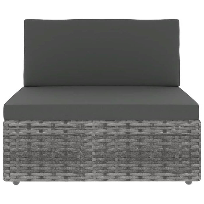 Set mobilier de grădină cu perne, 7 piese, gri, poliratan - WALTI WALTI