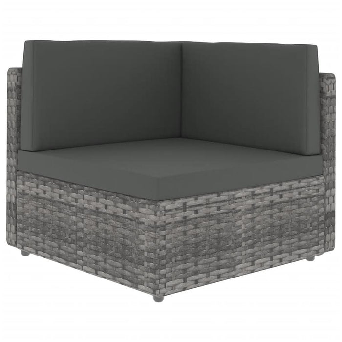 Set mobilier de grădină cu perne, 7 piese, gri, poliratan - WALTI WALTI