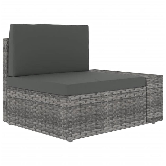 Set mobilier de grădină cu perne, 7 piese, gri, poliratan - WALTI WALTI