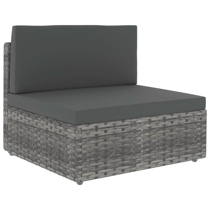 Set mobilier de grădină cu perne, 12 piese, gri, poliratan - WALTI WALTI