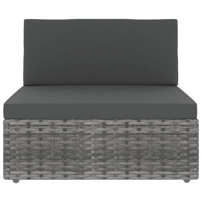 Set mobilier de grădină cu perne, 5 piese, gri, poliratan - WALTI WALTI