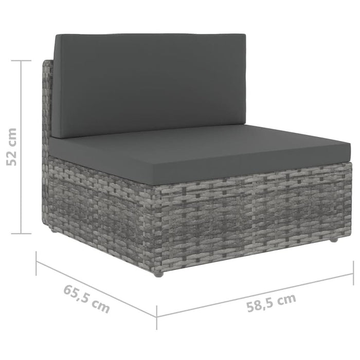 Set mobilier de grădină cu perne, 5 piese, gri, poliratan - WALTI WALTI