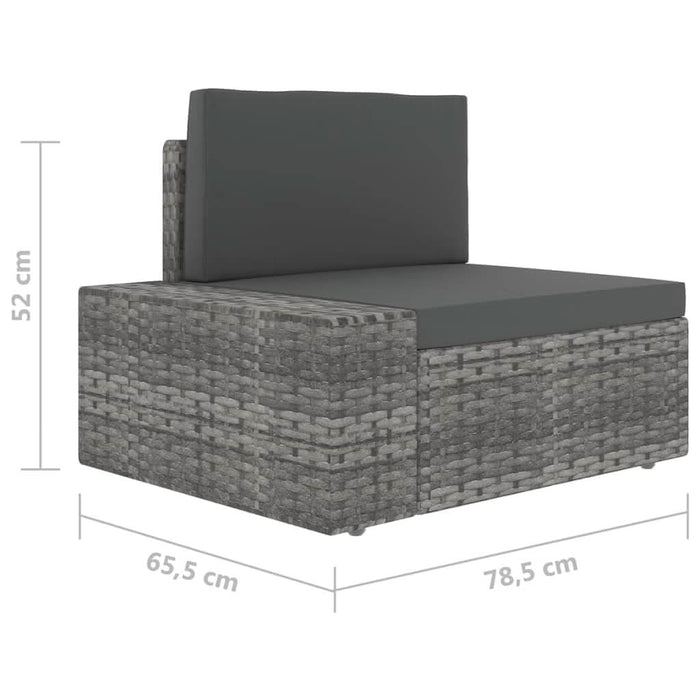 Set mobilier de grădină cu perne, 5 piese, gri, poliratan - WALTI WALTI
