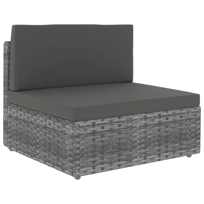 Set mobilier de grădină cu perne, 9 piese, gri, poliratan - WALTI WALTI