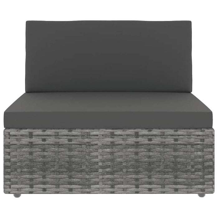 Set mobilier de grădină cu perne, 9 piese, gri, poliratan - WALTI WALTI