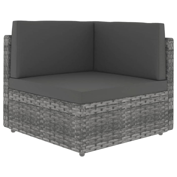 Set mobilier de grădină cu perne, 9 piese, gri, poliratan - WALTI WALTI
