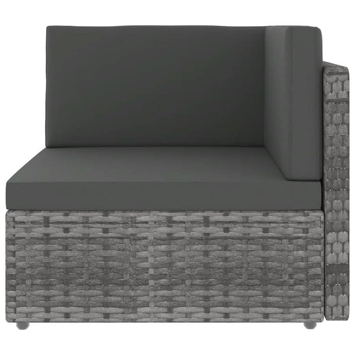 Set mobilier de grădină cu perne, 9 piese, gri, poliratan - WALTI WALTI