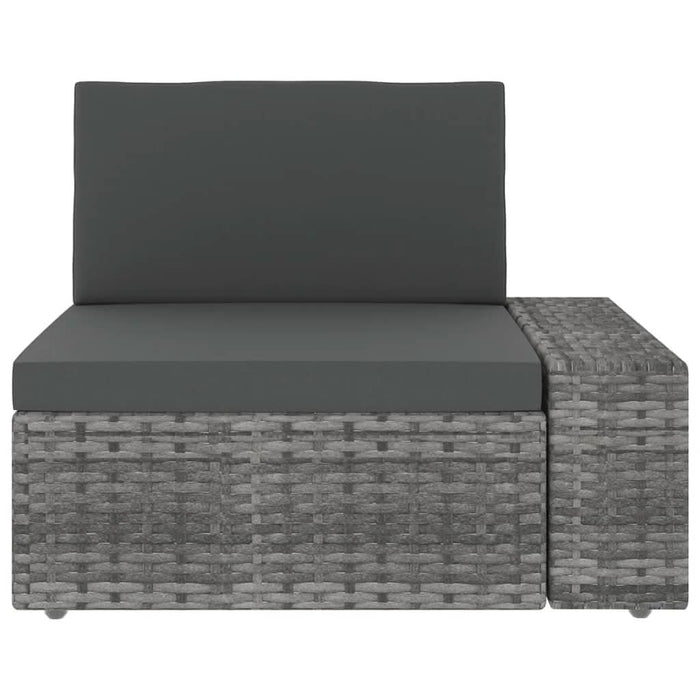 Set mobilier de grădină cu perne, 9 piese, gri, poliratan - WALTI WALTI