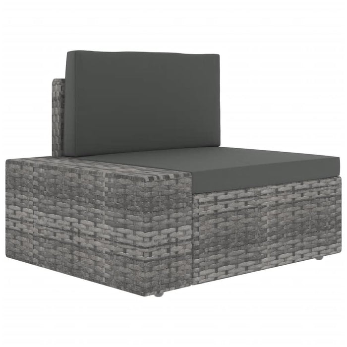 Set mobilier de grădină cu perne, 9 piese, gri, poliratan - WALTI WALTI