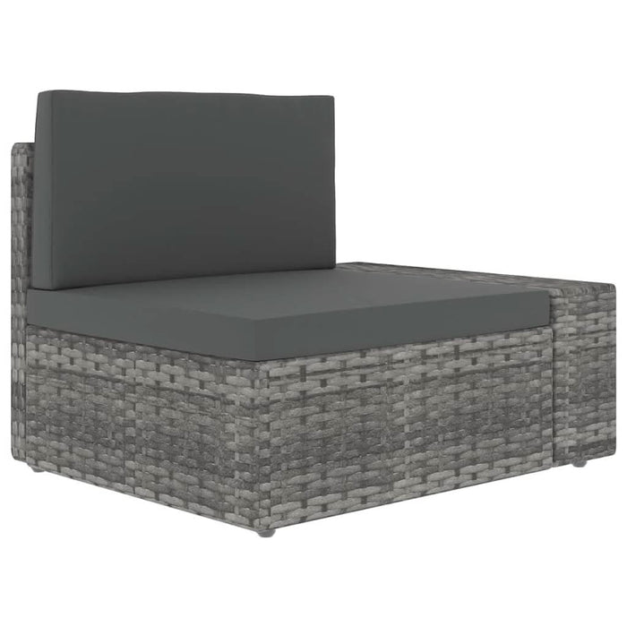 Set mobilier de grădină cu perne, 10 piese, gri, poliratan - WALTI WALTI