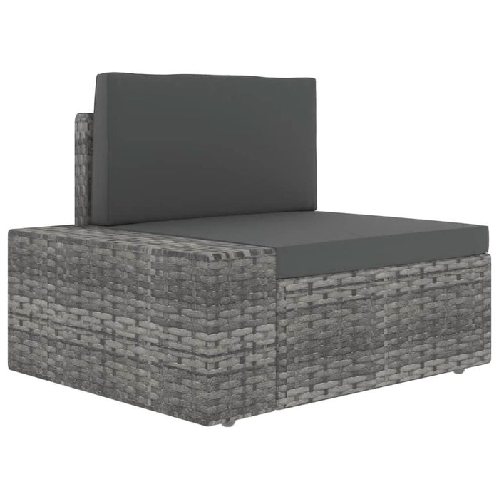 Set mobilier de grădină cu perne, 10 piese, gri, poliratan - WALTI WALTI