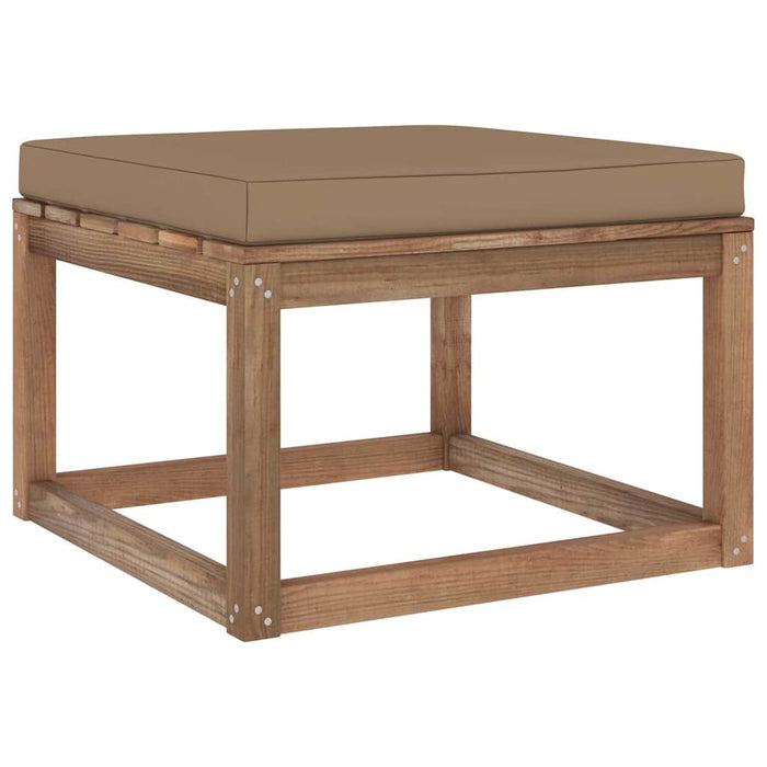 Set mobilier de grădină cu perne, 3 piese, lemn de pin tratat WALTI