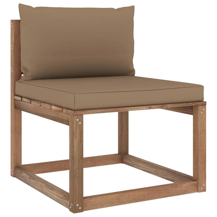 Set mobilier de grădină cu perne, 3 piese, lemn de pin tratat WALTI