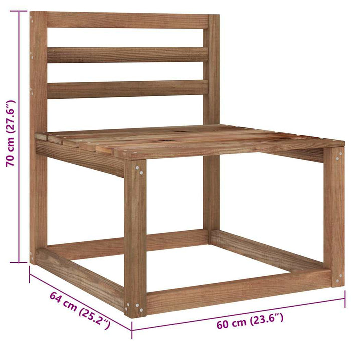 Set mobilier de grădină cu perne bej, 6 piese, lemn pin tratat WALTI