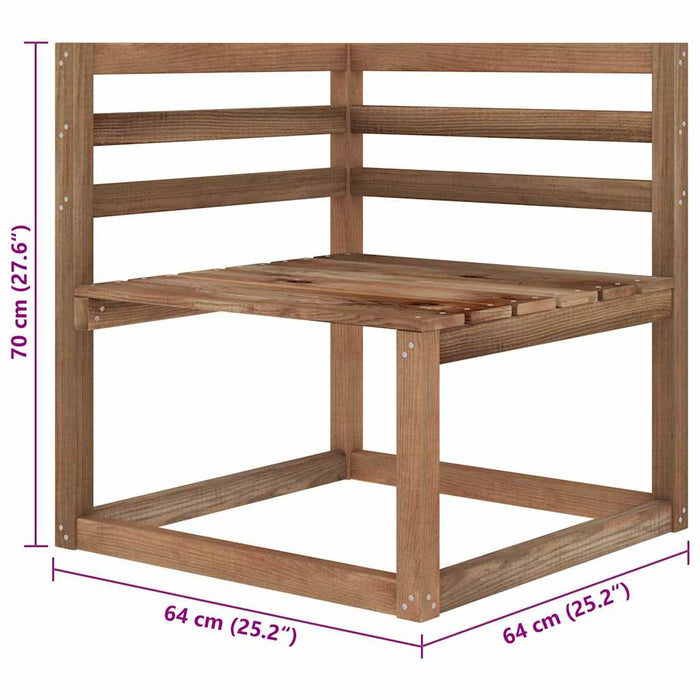 Set mobilier de grădină cu perne bej, 6 piese, lemn pin tratat WALTI