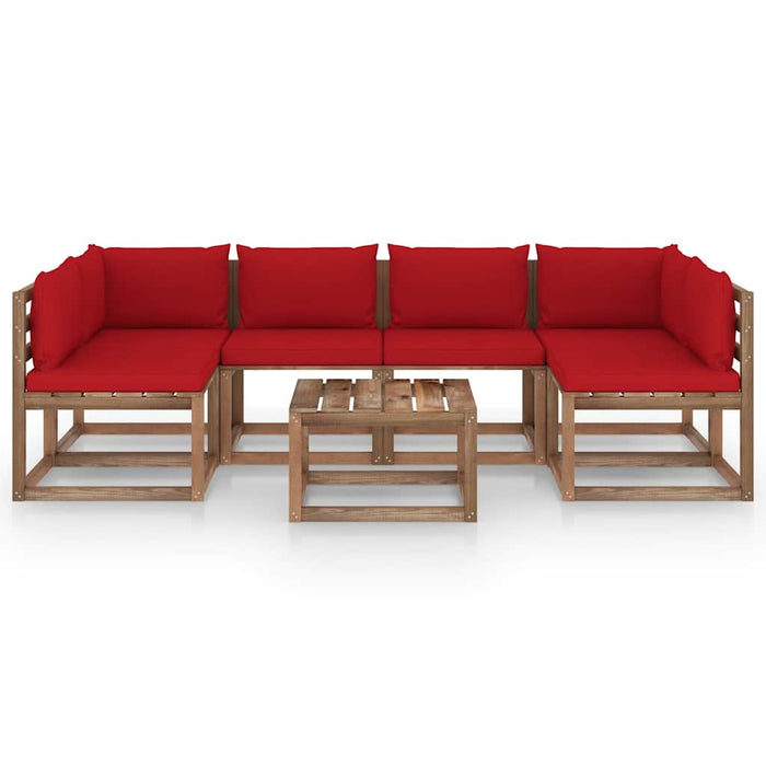 Set mobilier de grădină cu perne, 7 piese, lemn de pin tratat WALTI