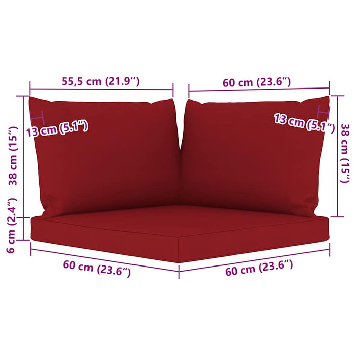 Set mobilier de grădină, 10 piese, cu perne roșu vin WALTI