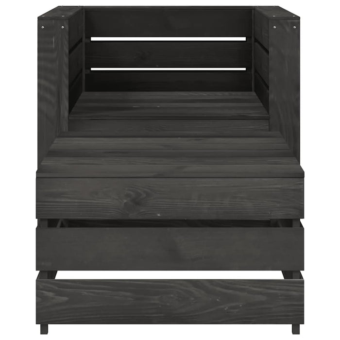 Set mobilier de grădină paleți, 2 piese, gri, lemn pin tratat - WALTI WALTI