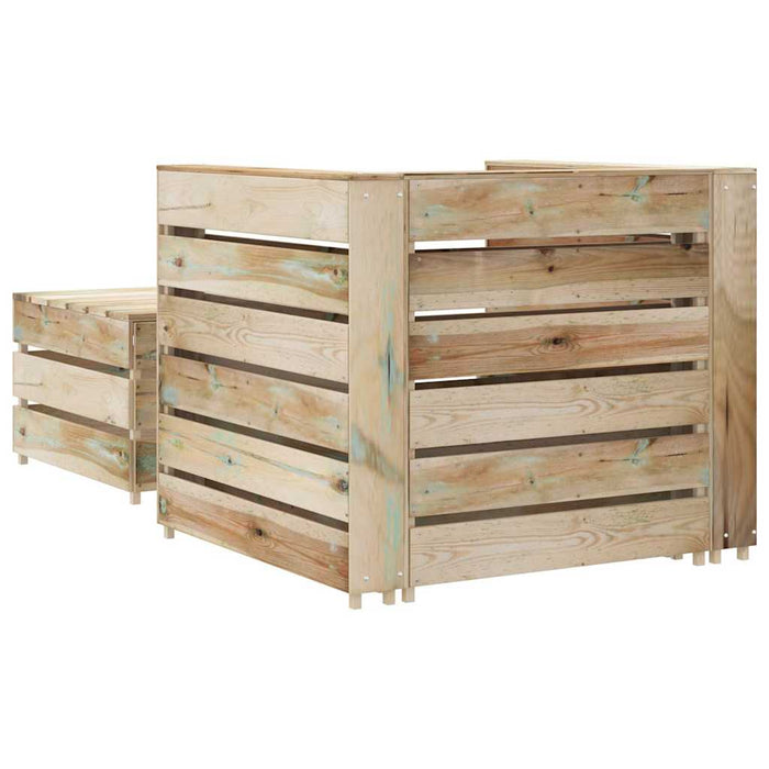 Set mobilier de grădină paleți, 2 piese, lemn pin tratat - WALTI WALTI