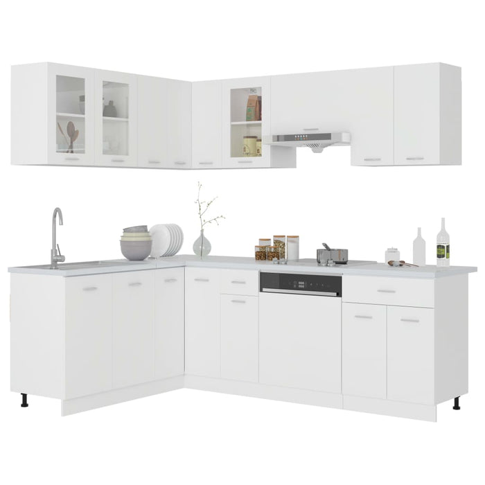 Set dulapuri de bucătărie, Lyon, 11 piese, alb, PAL - WALTI WALTI