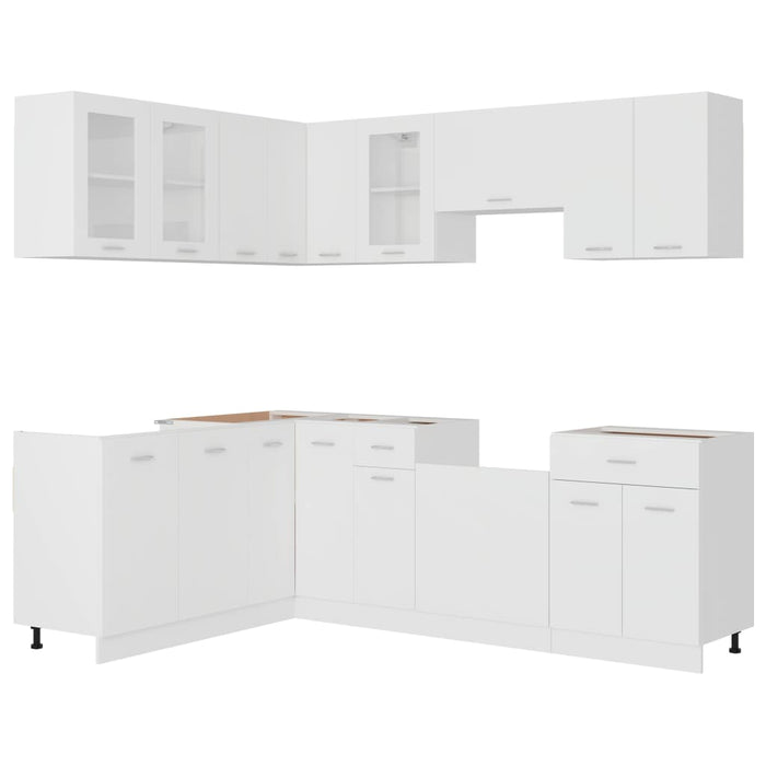 Set dulapuri de bucătărie, Lyon, 11 piese, alb, PAL - WALTI WALTI