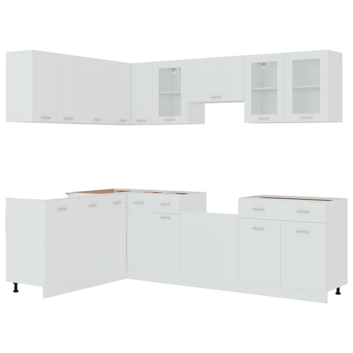 Set dulapuri de bucătărie, Lyon, 11 piese, alb, PAL - WALTI WALTI