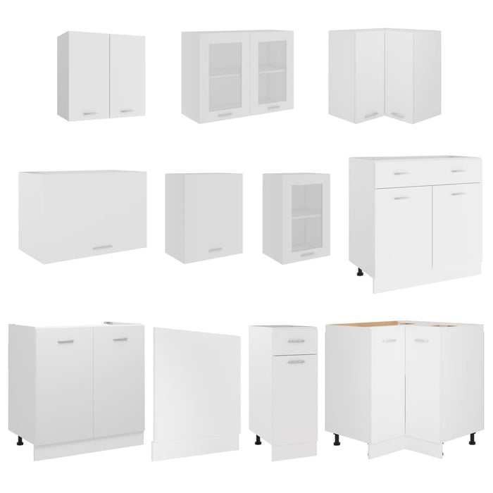 Set dulapuri de bucătărie, Lyon, 11 piese, alb, PAL - WALTI WALTI