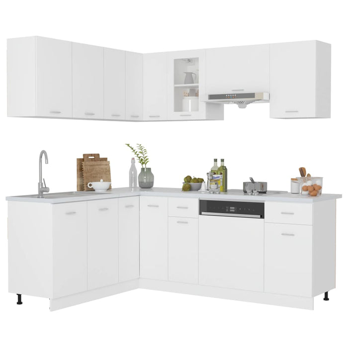 Set dulapuri de bucătărie, Lyon, 11 piese, alb, PAL - WALTI WALTI