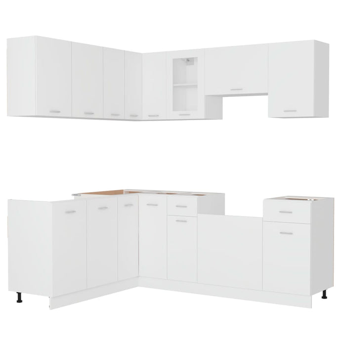 Set dulapuri de bucătărie, Lyon, 11 piese, alb, PAL - WALTI WALTI