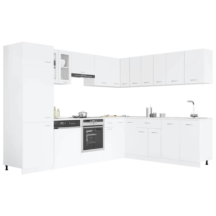 Set dulapuri de bucătărie, Lyon, 14 piese, alb, PAL - WALTI WALTI