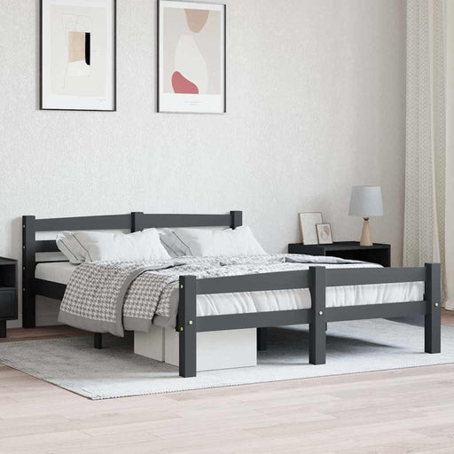 Cadru de pat, gri închis, 120x200 cm, lemn masiv de pin - WALTI WALTI