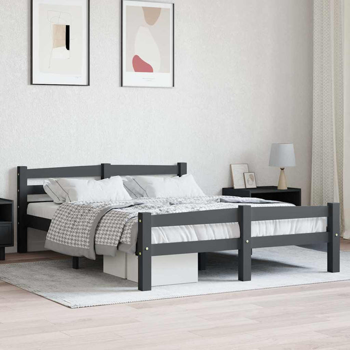 Cadru de pat, gri închis, 120x200 cm, lemn masiv de pin - WALTI WALTI