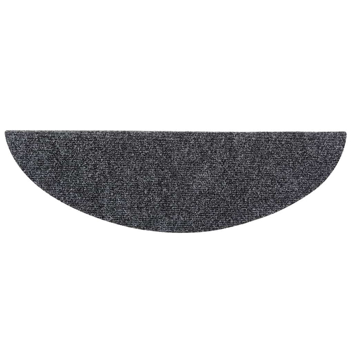 Covorașe pentru scări autoadezive, 10 buc., 56x17x3 cm, gri închis, semirotunde WALTI