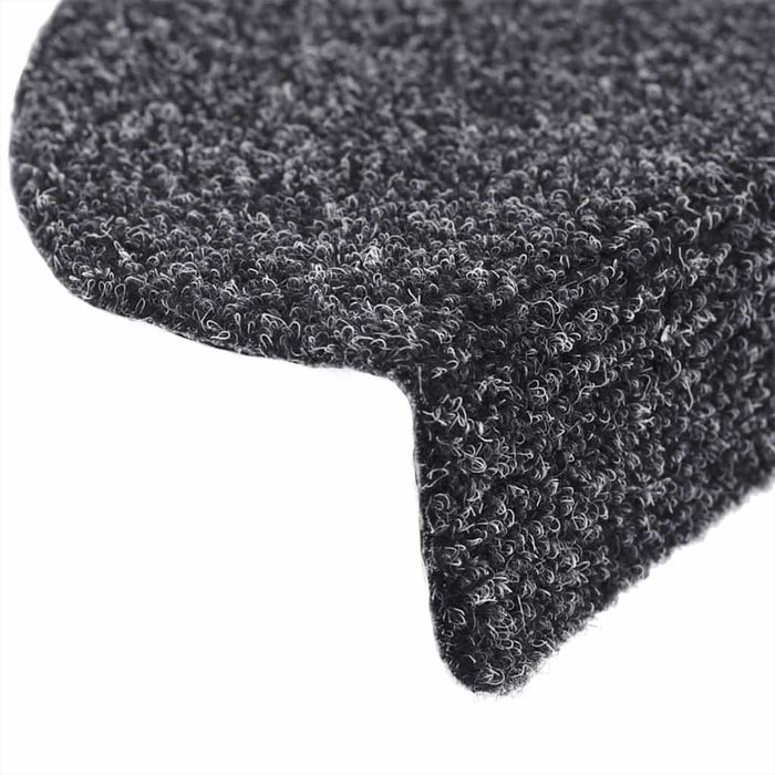 Covorașe pentru scări autoadezive, 10 buc., 56x17x3 cm, gri închis, semirotunde WALTI