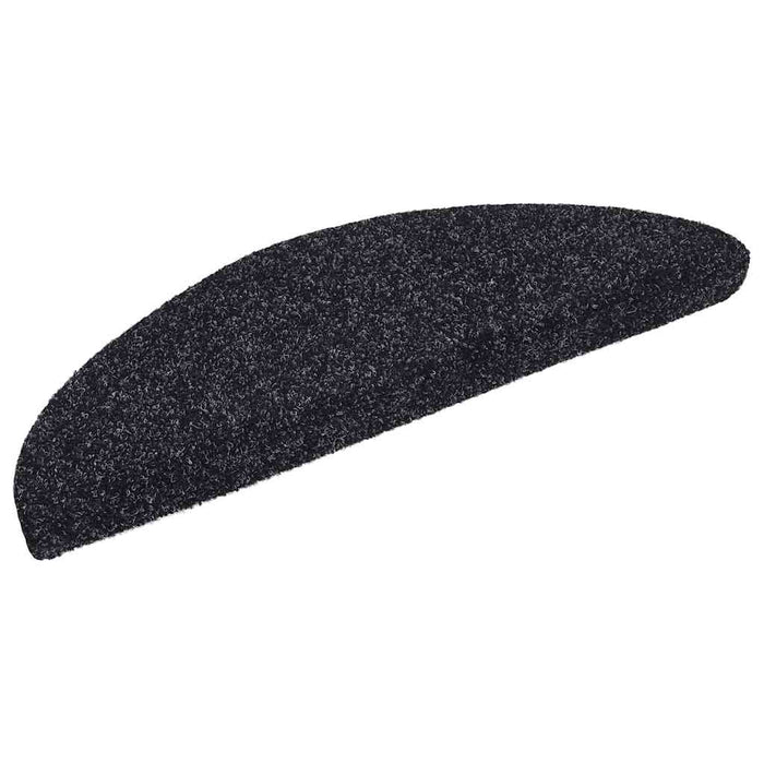 Covorașe autoadezive pentru scări, 10 buc., 56x17x3 cm, negre, semirotunde WALTI