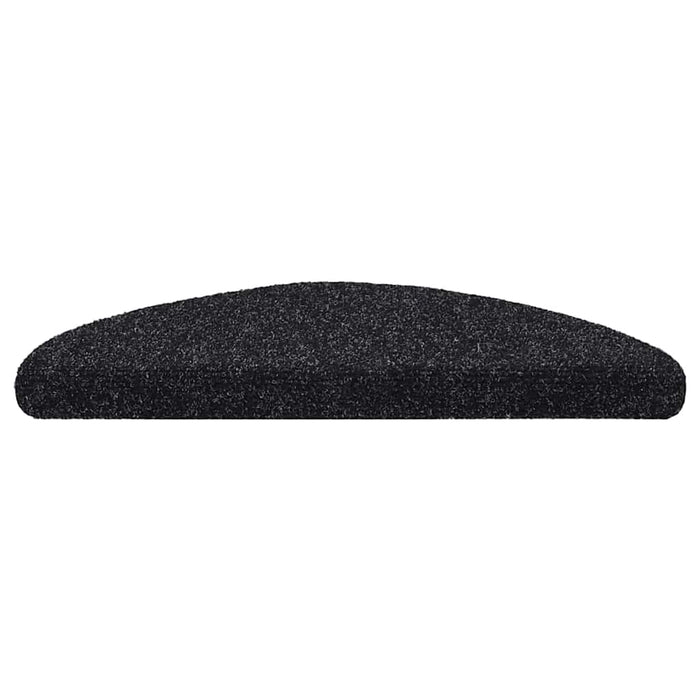 Covorașe autoadezive pentru scări, 10 buc., 56x17x3 cm, negre, semirotunde WALTI