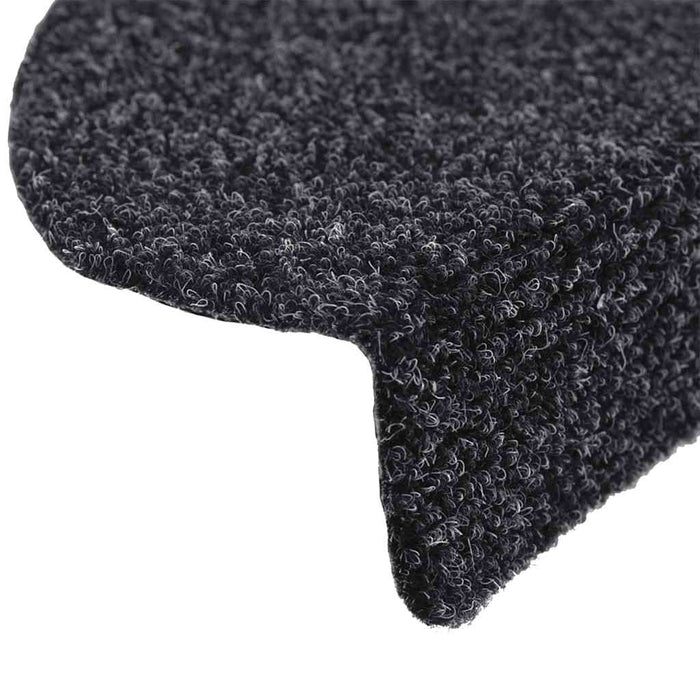 Covorașe autoadezive pentru scări, 10 buc., 56x17x3 cm, negre, semirotunde WALTI