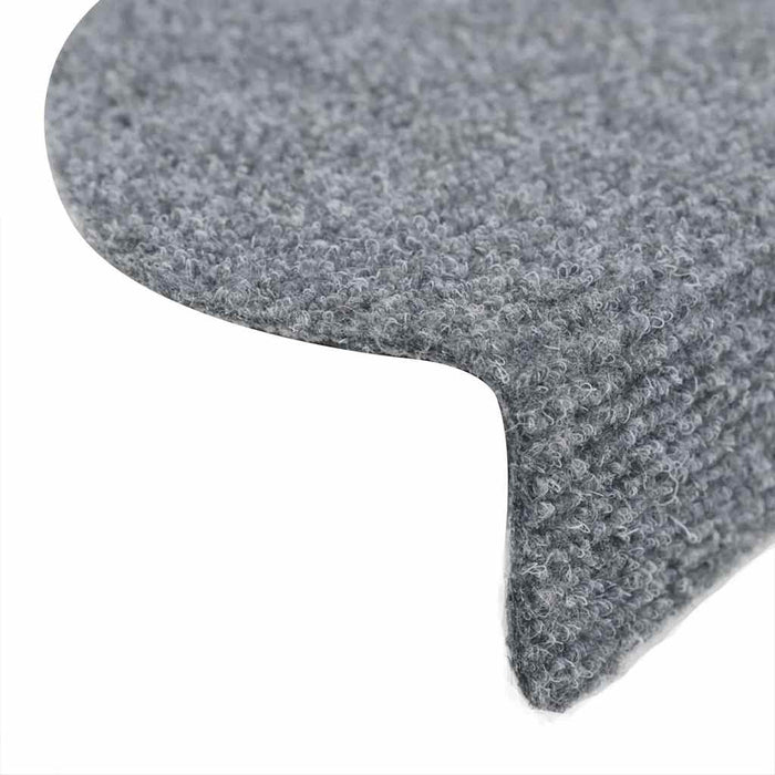 Covorașe pentru scări autoadezive, 5 buc., 56x17x3 cm, gri deschis, semirotunde WALTI